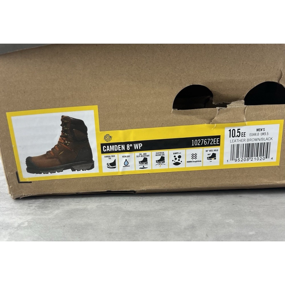 KEEN Camden 8 WP Work Boots Men 10.5 EE Wide Brown Carbon Toe Waterproof 1027672 - Picture 7 of 7